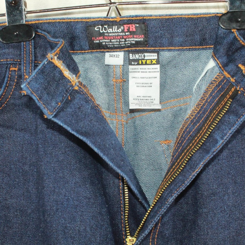 NWT! Walls FR Stonewashed Cotton Flame-Resistant Work Wear Jeans Size 34 - Picture 5 of 11